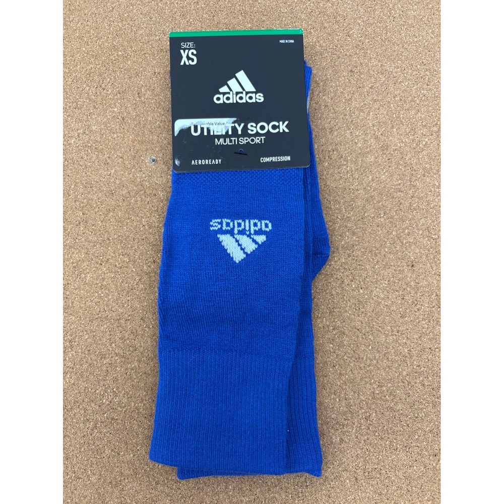 Adidas Utility Sock Multi Sport Over The Calf Socks Blue AEROREADY Size XS